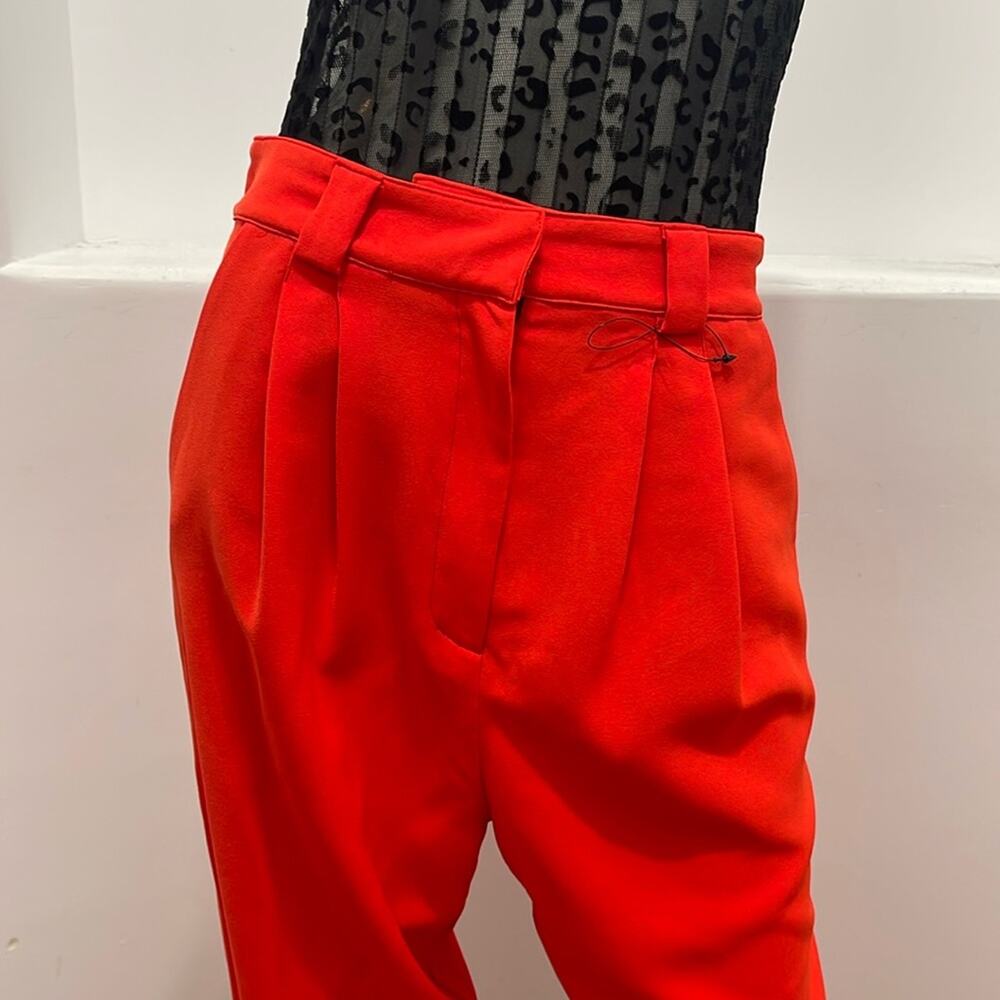 A.L.C. Pleat-front Straight Leg High Rise Straight Leg Pants in Ruby Red - Picture 8 of 14